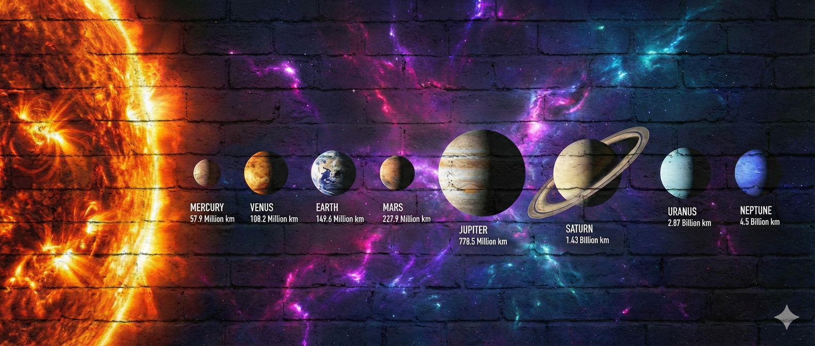 Solar System Direct to Brick Print