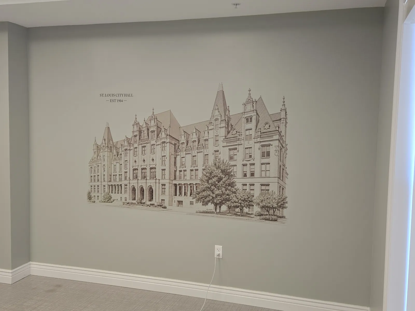 St. Louis City Hall Signature Series artwork by Deana Dods installed on a real interior wall